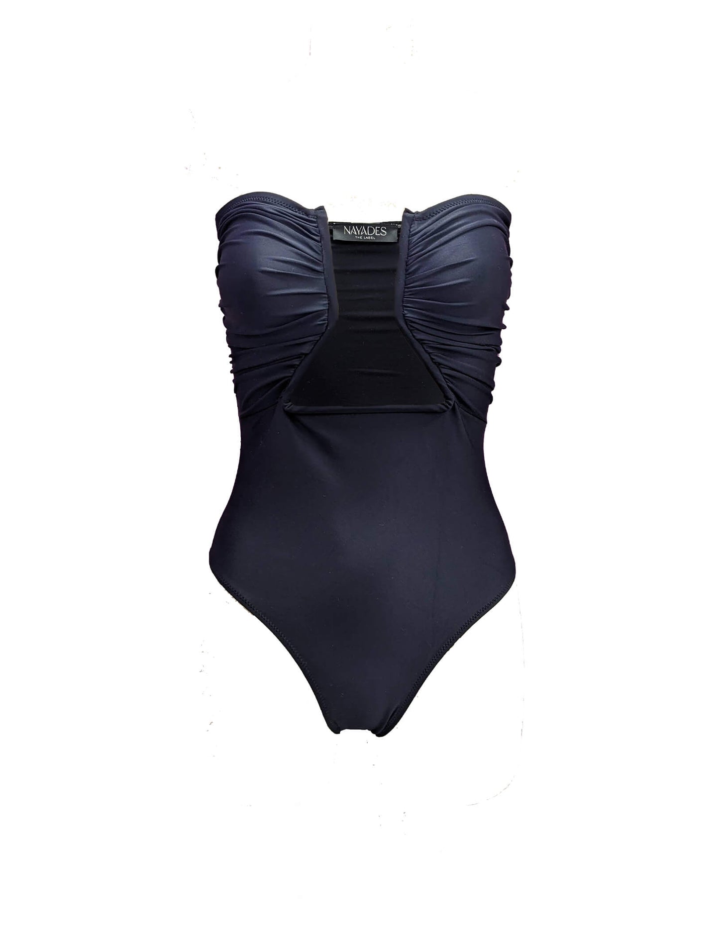 Nayades the Label women's swimsuit Coco de Mer One-Piece in Black, displayed on a ghost mannequin.